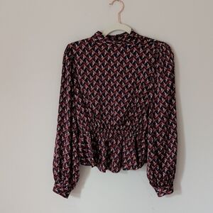 Calliope Patterned Blouse - Size Small